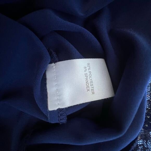 OLEG CASSINI BLACK TIE EVENING COCKTAIL DRESS SLEEVELESS SEQUIN NAVY SIZE 6 - Picture 12 of 15